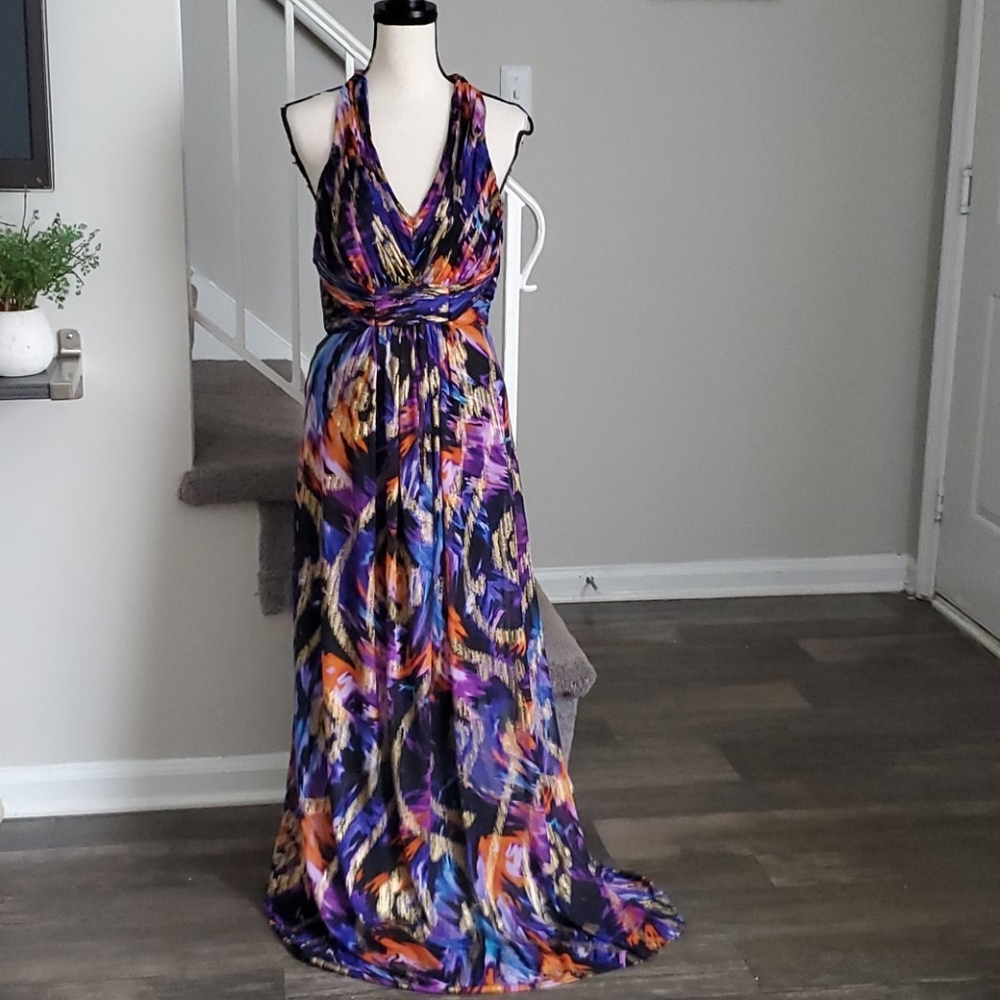 Oleg Cassini Halter Neck Backless Maxi Dre… - Picture 2 of 14